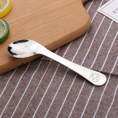 

Siaonvr Stainless Steel Baby Kids Children Dinning Ice Cream Dinner Spoon Tableware