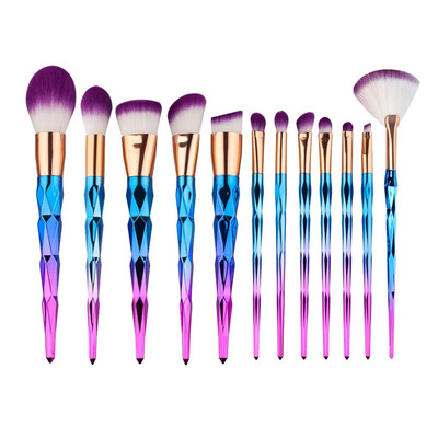 

Toponeto 12 Pcs Diamond Color Purple Hair Foundation Brush Makeup Brush Set