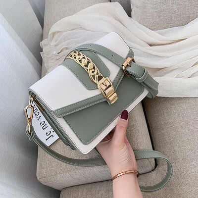 

Summer bag handbag 2019 new Korean version of the tide fashion wild shoulder Messenger bag female simple contrast color small square bag