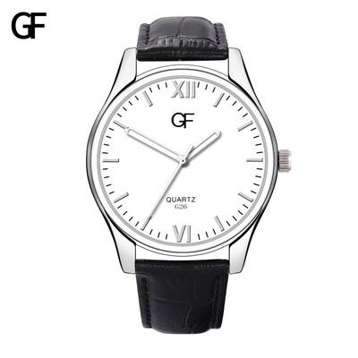 

Gobestart Fashion High-End Mens Quartz Letter Leather Watch Pointer Light Series Men