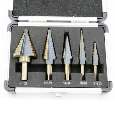 

5pcs Hex Cobalt Step Drill Bit Stainless Steel Metal Hole Opener Countersunk Head Pagoda Drill Home Metal Processing Tools
