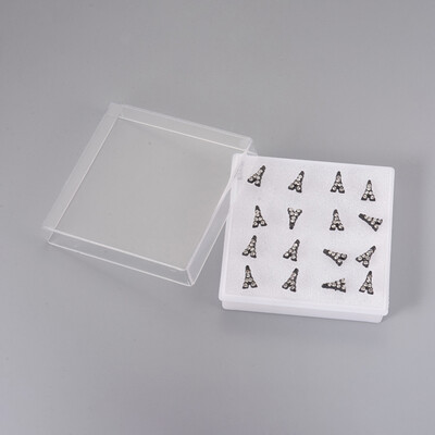 

Rhinestone Stud Earrings with Ear Nuts Plastic Findings Eiffel Tower Crystal 9x55x2mm Pin 1mm 8pairsbox