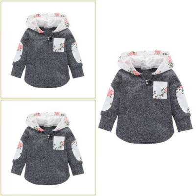 

New Casual Kids Baby Boys Girls Floral Hooded Tops Jacket Coat Outerwear