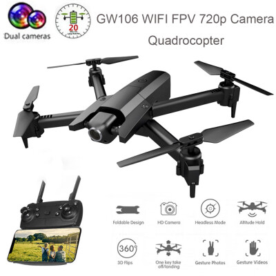 

Siaonvr GW106 WIFI FPV 720p Camera Headless Foldable Quadrocopter Long Flight Time Drone