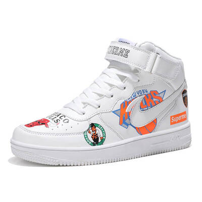 

Air Force No 1 high shoes mens wear-resistant increase graffiti shoes lovers casual white shoes trend student sports shoes