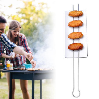 

Greensen 6Pcs Metal BBQ Grilling Fork Sticks Skewer BBQ Grill Set Outdoor Picnic Camping Barbecue