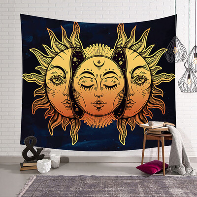 

Toponeto Psychedelic Moon&Sun Wall Hanging Beach Towel Art Tapestry Dorm Home Decor