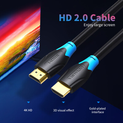 

VENTION HD 20 Cable 4K Digital High Definition Video Cable Male to Male Adapter Cable for Laptop PC TV STB Game Console 15m