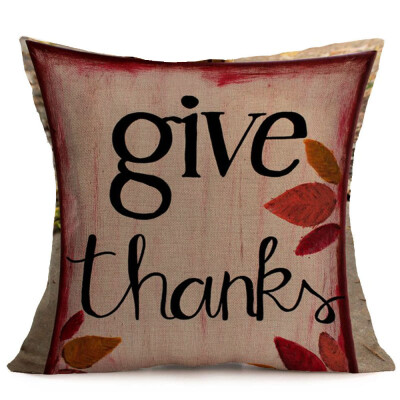 

Tailored Happy Fall Thanksgiving Day Soft Linen Pillow Case Cushion Cover Home Decor