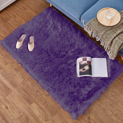 

Toponeto Wool Imitation Sheepskin Rugs Faux Non Slip Bedroom Shaggy Carpet Mats