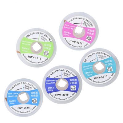 

Greensen 5Pcs Soldering Wick Desoldering Wire Braid Solder Remover Sucker 15m