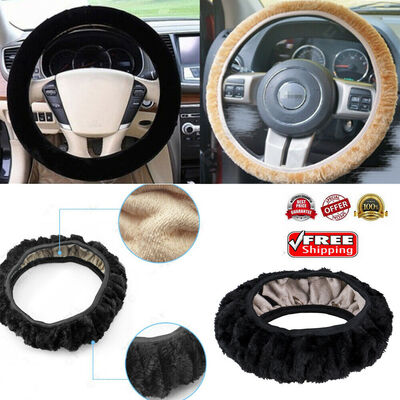 

Soft Warm Plush Wool Steering Wheel Cover Winter Furry Fluffy Car Accessory Hot