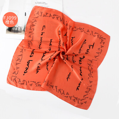 

New Korean simulation silk scarf print striped ladies square towel workplace decoration scarf scarves scarf FJ099