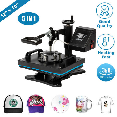 

Ktaxon 5 in 1 Heat Press Sublimation Machine T ShirtHat Mug Plate Cap