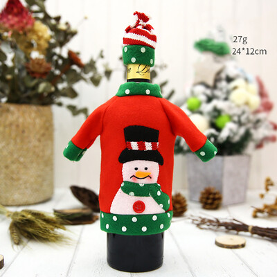 

Tailored Santa Claus Wine Lovely Decoration With Hat Clothing Red Wine Bottle Case