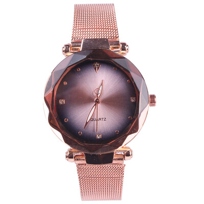

Womens mesh belt watch fashion gradient colorful face watch