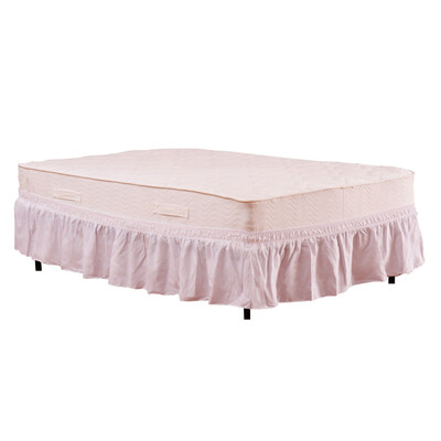 

Twin Full Size Around Bed 14" Elastic Wrap Ruffle Bed Skirt-White