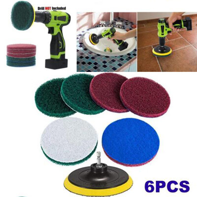 

☛ 6× Scrub Pad Bathroom Tile Cleaning Drill Brush For Power Scrubber Scumbusting