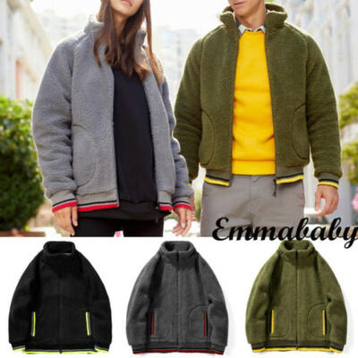 

Luxury Mens Lamb Coat Faux Fur Lamb Sweater Jackets Winter Outdoor Keep Warm