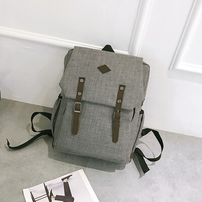 

Backpack mens double shoulder bag canvas double belt personality schoolboy bag casual mens small bag bag tide travel bag