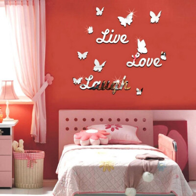 

Siaonvr Live Laugh Love Quote Removable Wall Art Stickers Mirror Decal DIY Room Decor D