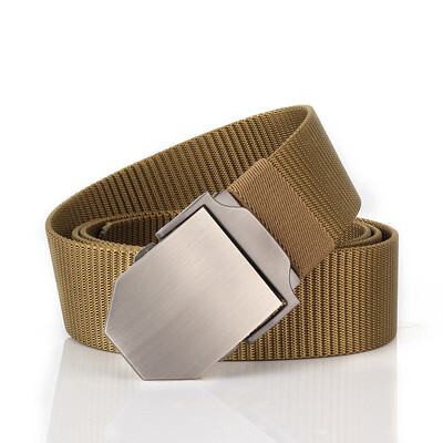 

New canvas Men belt high quality solid color Nylon Alloy Automatic buckle Man ane Women belt outdoor casual cowboy pants belt