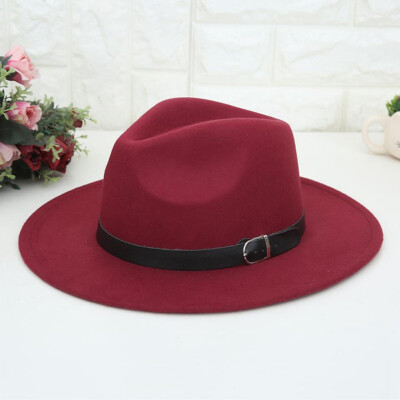 

1 Pc Warm Woolen Retro Hat Simple Plain Pattern Ladies Hat Wedding Hat