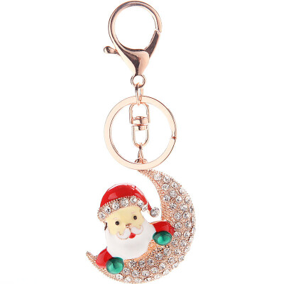 

Christmas ornaments moon Santa keychain car bag mobile phone pendant