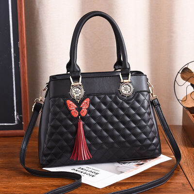 

2019 new European&American big bag new ladies bag big bag PU leather simple shoulder bag handbag