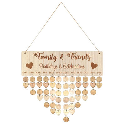 

DIY Wood Round Love Plates Hanging Calendar Special Date Wall Sign Reminder