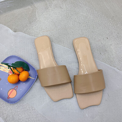 

Ins trend Candy-colored square-headed slippers for women wearing summer Korean fashion Joker