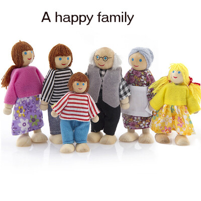 

〖Follure〗6PCS Wooden Furniture Dolls House Family Miniature Set Doll Toy For Kid Child