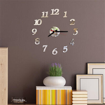 

Siaonvr 3D DIY Roman Numbers Acrylic Mirror Wall Sticker Clock Home Decor Mural Decals