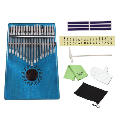 

Portable 17 Key Kalimba Mbira Pocket Thumb Piano Solid Mahogany Wood Musical Instrument Gift for Music Lovers Beginner Students