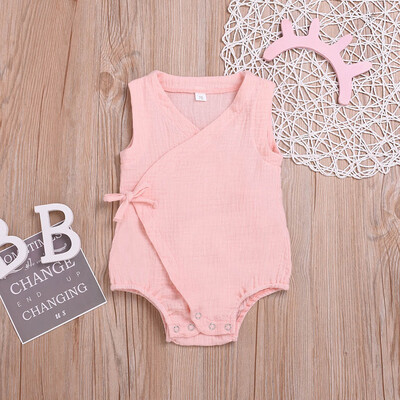 

Summer Infant Baby Boys&Girls Sleeveless Solid Print Romper Bodysuit