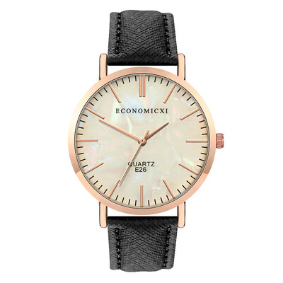 

RM Fashion Simple Belt Watch Dark Color Cool Dial No Digital Female Quartz Watch