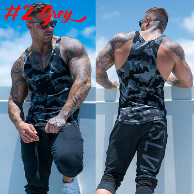 

Mens Camo Gym Muscle Shirt Tank Top Sport Bodybuilding Stringer Fitness Vest