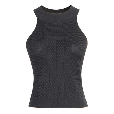 

Slim Stretch Solid Color Short Knit Women\s Vest