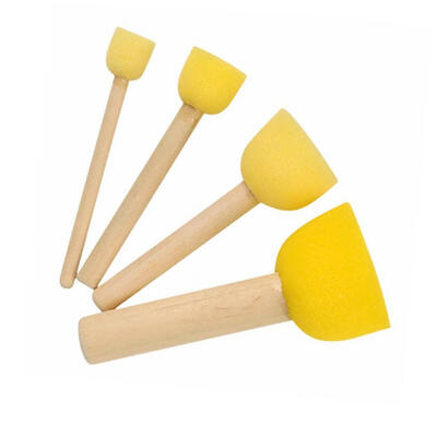 

4pcs DIY Wooden Handle Sponge Painting Graffiti Brush for Kids Drawing Toys