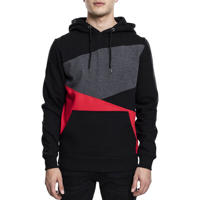 

Mens Fashion Color Block Casual Hooded Sweater Tops Long Sleeve Drawstring Top