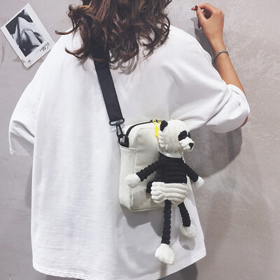 

Doll small bag female 2019 new Japanese Harajuku student canvas shoulder Messenger bag cartoon cute girl bag
