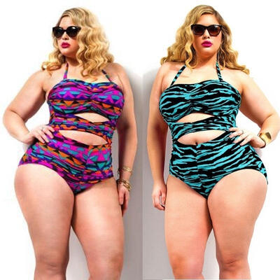 

Plus Size Women Sexy Swimsuit Retro Floral Beachwear One Piece Bikini Swimwear