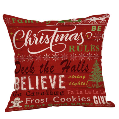 

Tailored Cotton Linen Christmas Tree Zipper Closure Pillow Case Throw Cushion Cover Home