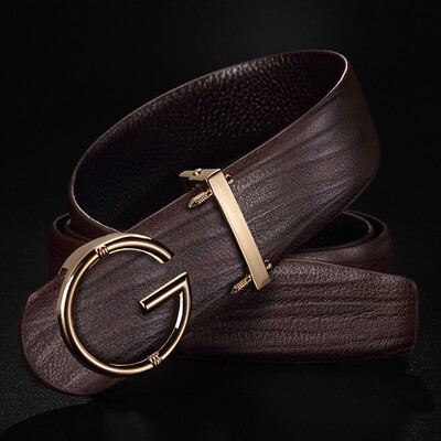 

Guangzhou Mens Belt Leather Smooth Buckle Casual Belt Mens Youth High-end Business Pants Mens Customizable