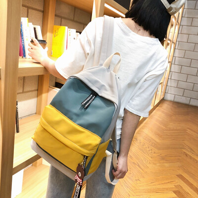 

Korean version of high school inswind backpack college students campus with a collision of colors&large capacity shoulder bags