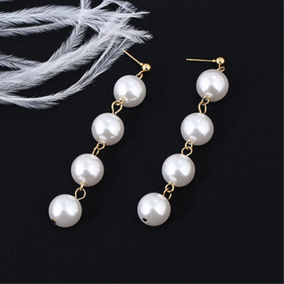 

New Brand Design Gold Color Wild Simulated Pearl Earrings For Women Personality Geometric Female Elegant Earring Accessories