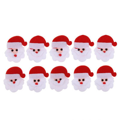 

10pcs Santa Claus Christmas Shape Patch Padded Felt Festival Stickers Decor