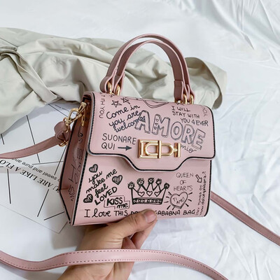 

Tailored Women Graffiti Handbags Leather Small Tote Bag Fashion Shoulder Crossbody Bags