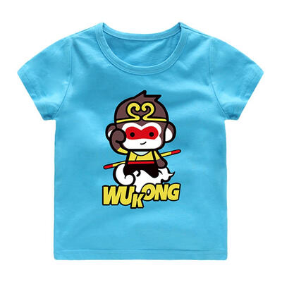 

Cartoon Monkey Short Sleeve T-shirt Cotton Casual Boys O-Neck Clothing Tops