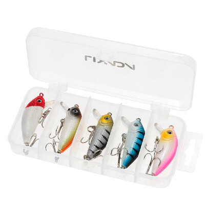 

Lixada 5pcs 5cm37g Fishing Lure Kit Hard Baits Crank Baits Crankbaits Treble Hooks with Fishing Tackle Box